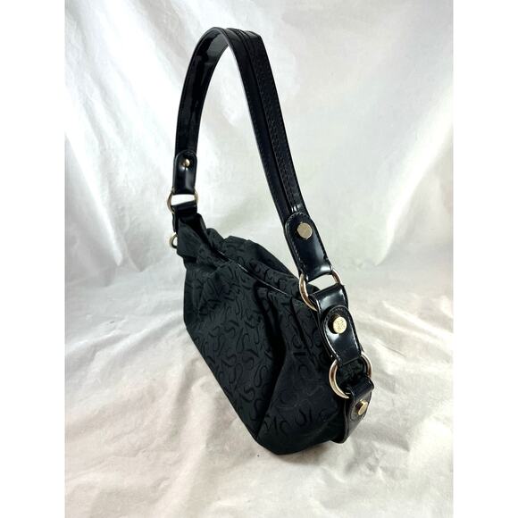 Simply Vera Crescent Hobo Shoulder Bag Purse Black Jacquard Print Vera Wang - Picture 2 of 6